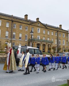 Cardinal Nichols Escorts St Edmund's Prep pupils procession