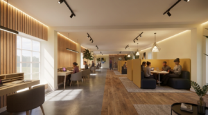 Sixth Form Preview Evening February 2026 1 Architects impression of the first floor study area of the sixth form centre