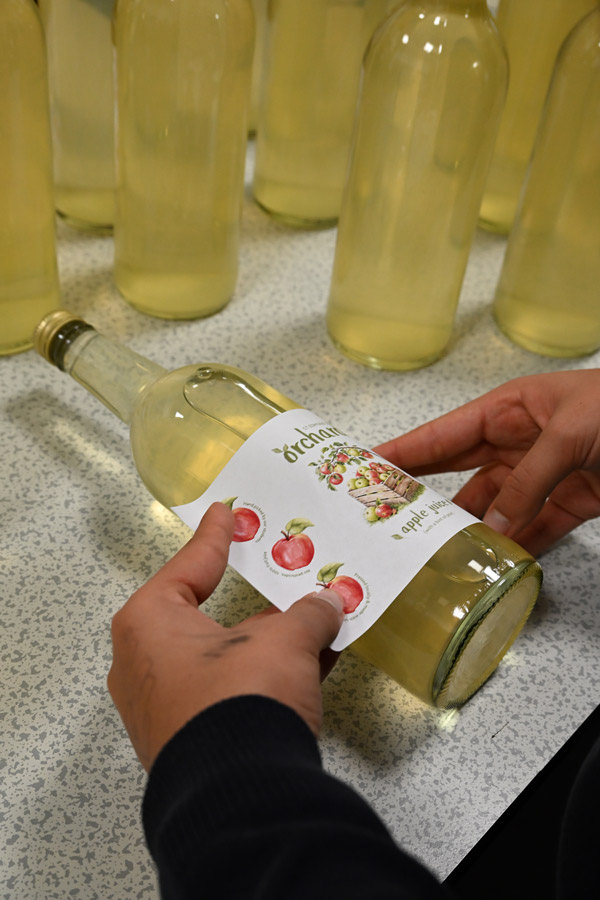 Labelling Bottled Apple Juice